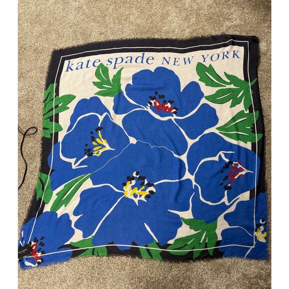 Kate Spade Springtime Bloom Modal Square Scarf 46" x 46"  NWT $98 - Picture 7 of 11